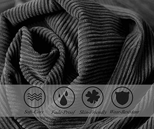 3 Ft Bean Bag Chair: Memory Foam Filled Bean Bag Chairs, Ultra Supportive Stuffed Bean Bag With Ultra Soft Corduroy Cover, Black For Kids, Adults #TOP6