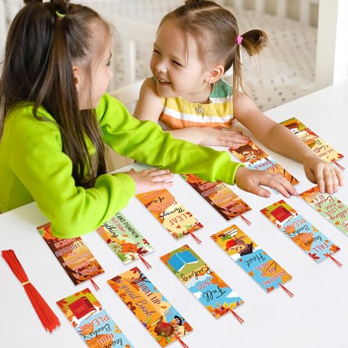 Marque-pages automne lot de 100 avec rubans pour Thanksgiving - 5