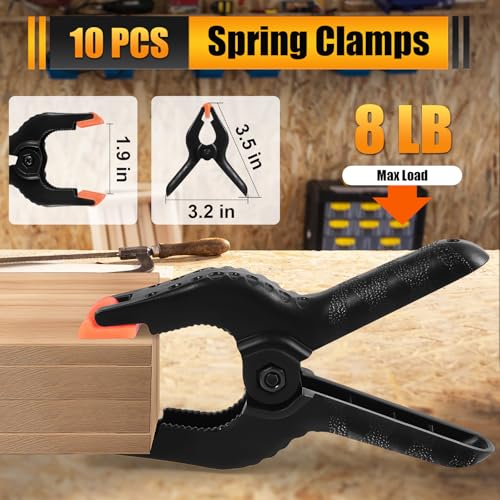 Image of RELBRO Spring Clamps, 3.5 Inch Small Plastic Clips for Balloon Arch Backdrop Craft Decoration, Heavy Duty, Black, 10 Pcs
