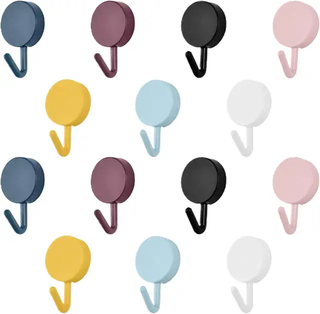 CATOR Crochets Adhésifs Mural, 14 Pièces Colorés Sans Percer ni Clous