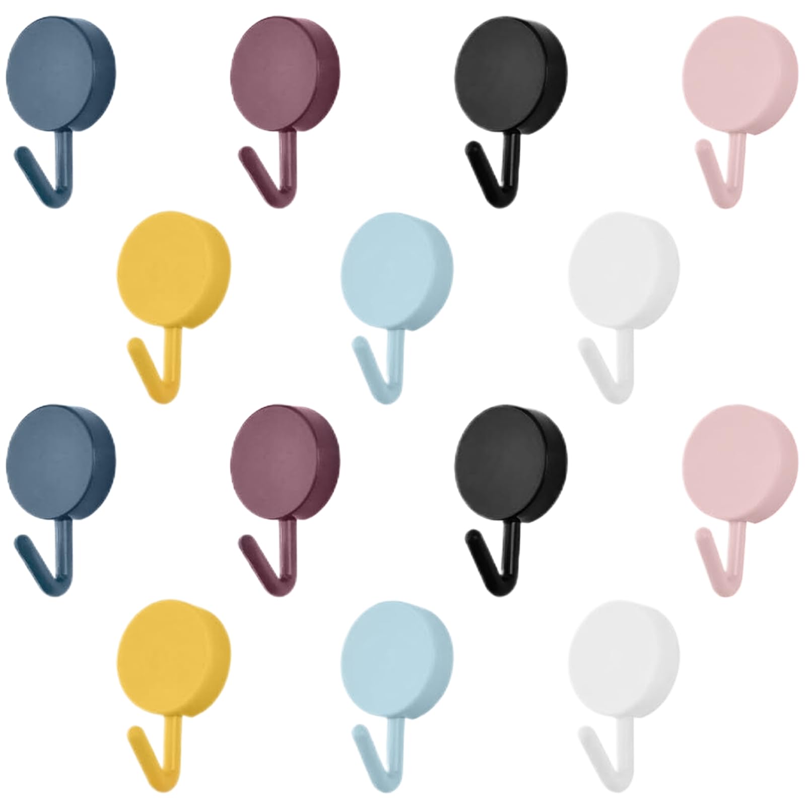CATOR 14 Pezzi Gancio Adesivo da Parete, Piccoli Ganci da Parete Colorati Senza Foratura o Chiodi, per Appendere Bagno, Cucina, Soffitto, Appendere, Parete, Porta, Accappatoi, Porta Asciugamani
