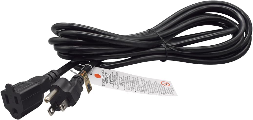 NEMA 5-15P to 5-15R Heavy-Duty Power Extension Cord 15A，Outlet Extension Power Cable, 5-15R to NEMA 5-15P AC Power Cord - UL Listed 5.12M(16FT)