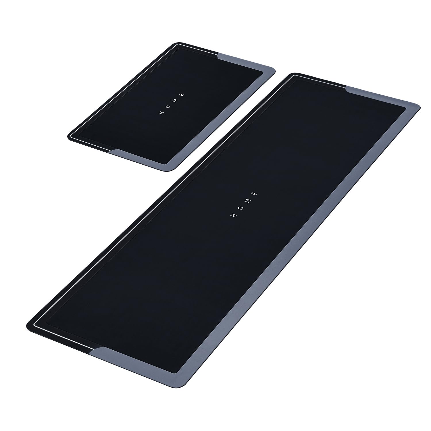 Taylor & Brown Set of 2 Floor Mats - Water Absorbent & Quick Drying, Non-slip Kitchen & Home (Black)