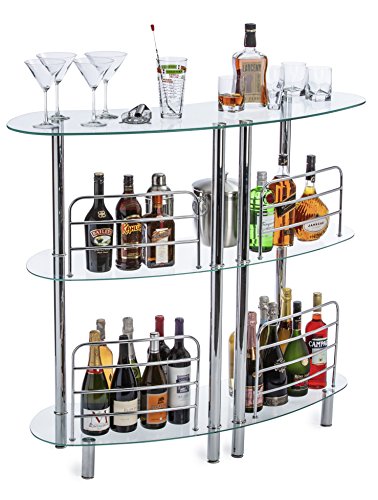 Mango Steam Contemporary Modern Home Entertainment Liquor Bar Catalina Table (Medium, Clear) #TOP4
