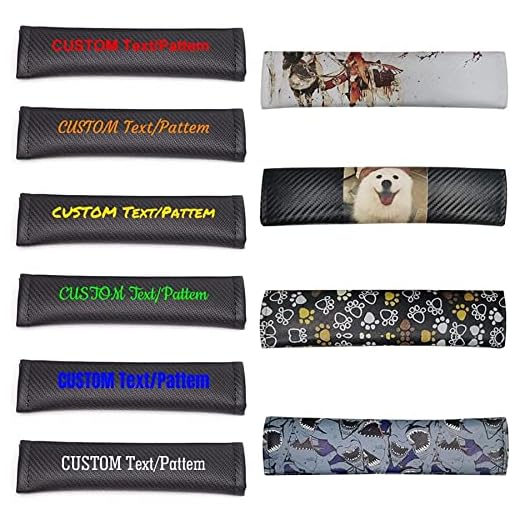 Maidao Personalizar Personalizar Cinturón De Seguridad De Coche Almohadilla De Hombro De Fibra De Carbono Negro Suave Auto Seguridad Cinturón Correa De Protección 2 unids