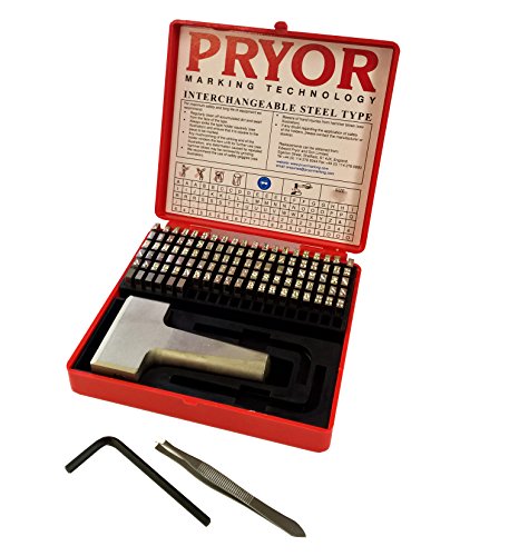 Pryor TPFH040 Interchangeable Steel Type Fount Set, Complete with Hand Holder, 5/32