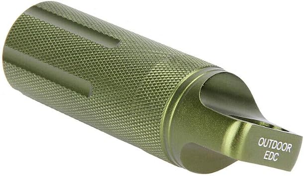Waterproof Seal Bottle 1Pcs EDC Container Full Metal EDC Waterproof Capsule Survival Tool for U-disk, Fishing Gear, Money Green Round Head