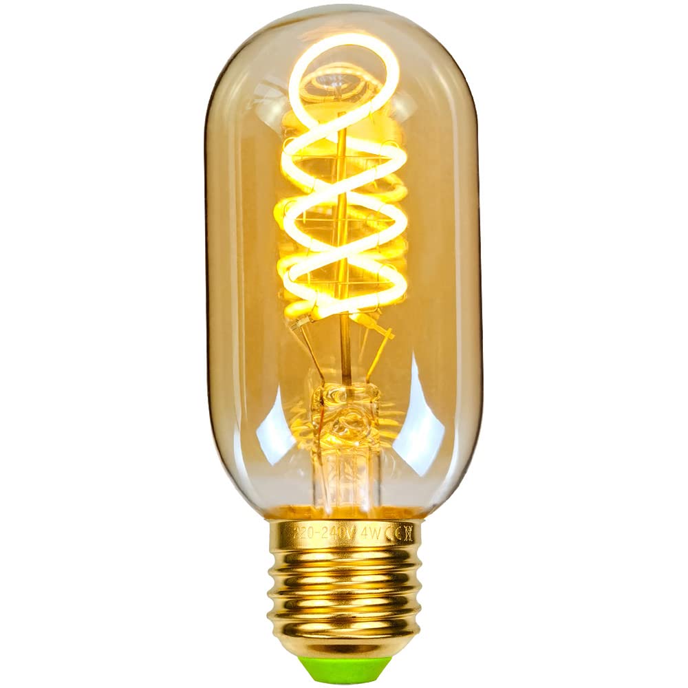 Tianfan Led Bulbs Vintage Light Bulbs Long Test Tube 4W Dimmable Spiral Filament 220/240V E27 Edison Decorative Bulbs (T45 105mm) — image 1