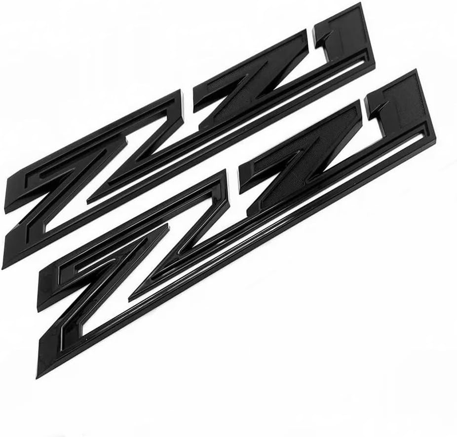 2pack 2019-2021 OEM Z71 Emblems Side Fender Decals Badges Compatible with Silverado Genuine Parts 84632695 (All Black)