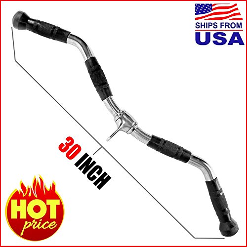FITNESS MANIAC New Pro 30" Grip Revolving Curl Bar Cable Attachment for Bicep