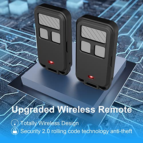 890Max Garage Door Opener Remote, 2 Replacement For Liftmaster/Chamberlain/Craftsman, Universal 3-Button Garage Door Opener Remote With Mini Key Chain For Purple Red Yellow Orange Green Learn Buttons #TOP7