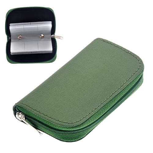 CONGARTENO Portable Slots Memory Holder Case Green Pouch for and Cards Water-Resistant Design Zipper Closure for Storage and