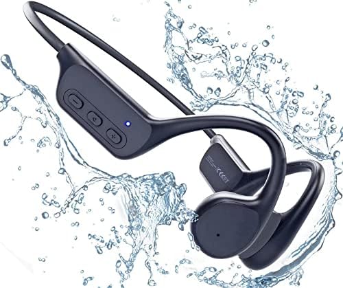 Dmnzoey Bone Conduction Headset Bluetooth 5.3 Wireless Open Ear Headphones 32G mp3 Sports Earphones IP68 Waterproof for Workouts Running Swimming Diving with Stereo Sound Built-in Mic