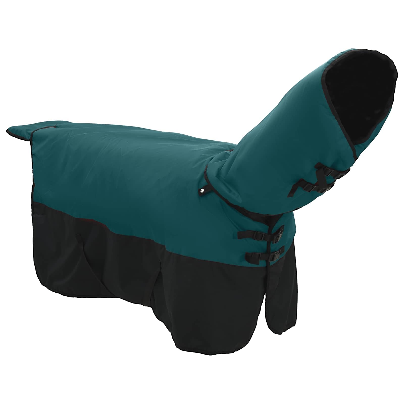 Manta para Caballo Verde Oscuro y Negro 165 cm Poliéster,Mantas y Capas para Caballos,2.164kg-42013146