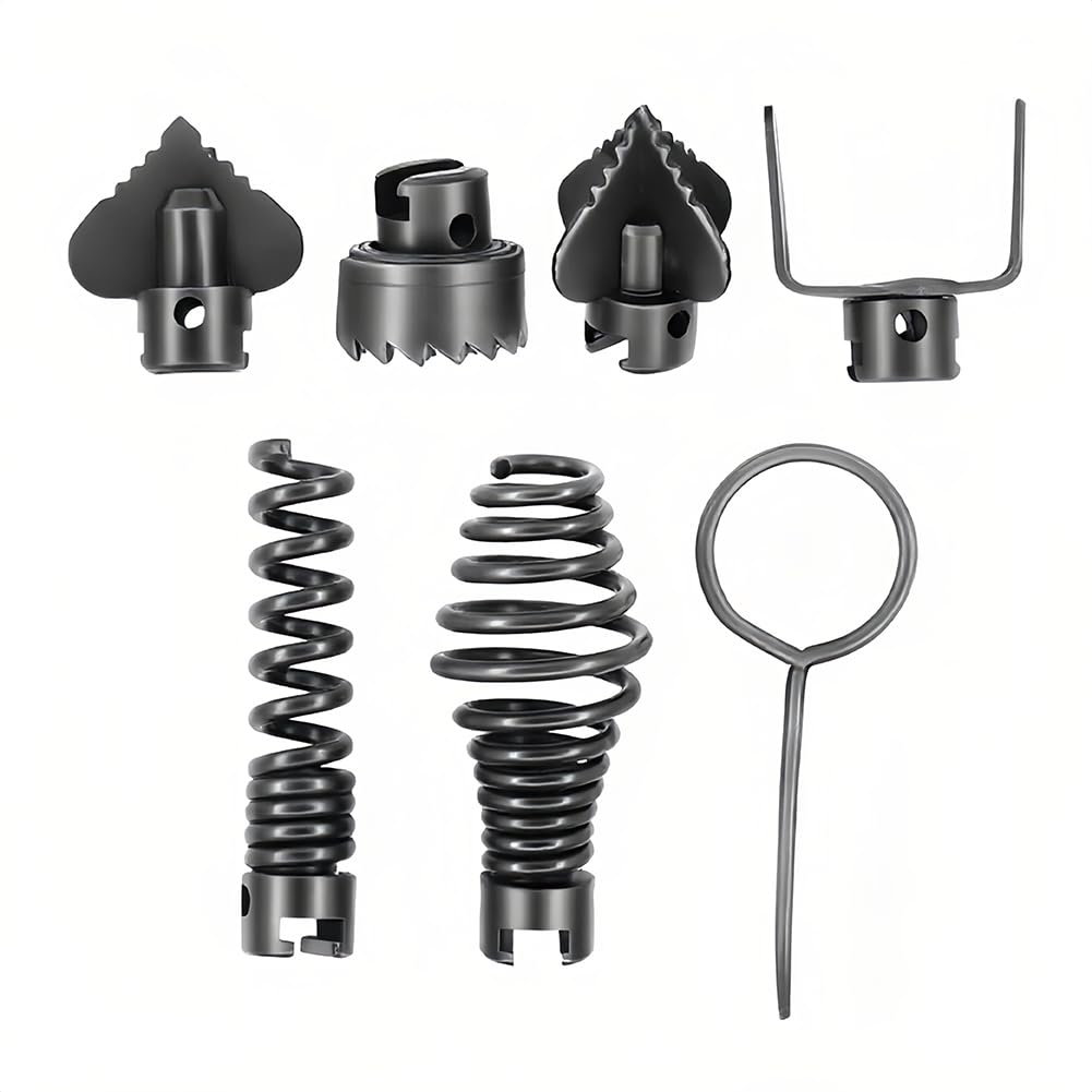 7 Pack Pipe Dredge Heads, 16mm Manganese Steel Pipeline Dredging Machine Cutting Head Tool Accessories, Drain Cleaner Head Spring Set For Home Kitchen Bathrooms Hotels - View #10