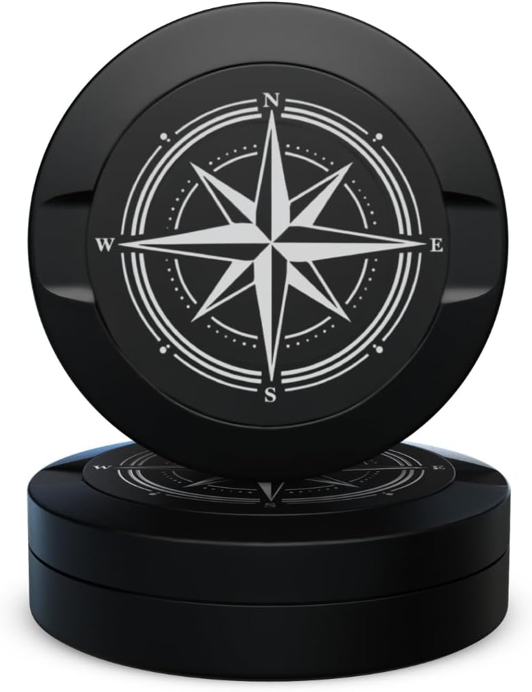 COLOD Dual-Compartment Aluminum Storage Tin – Compass Emblem Metal Can | EDC Metal Container | Zyn Holder | Pouch Holder | Gift for Men (Black – Pathfinder)