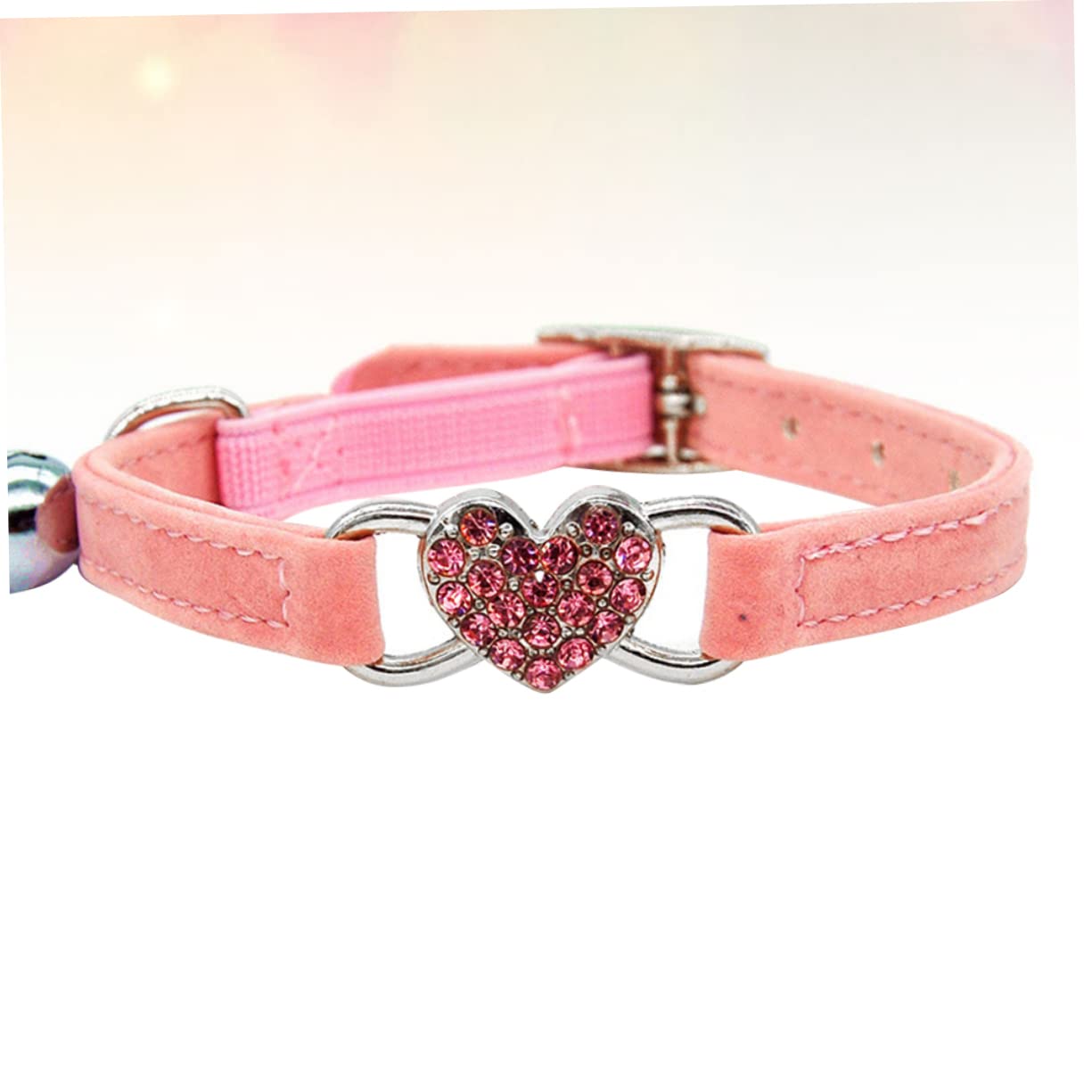 Ipetboom Lot De 2 Colliers pour Chat en Forme De Cœur avec Strass Brillants Et Clochette