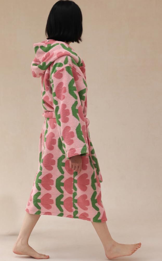 Damski szlafrok frotte, bawełniany szlafrok z kapturem, chłonny, gruby, długi szlafrok do spa, zimowy szlafrok pluszowy,A,One Size