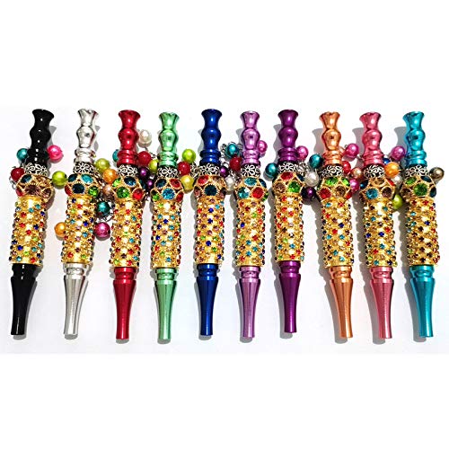Blunt Tips-Stylish Hookah Pipes-Shisha Stone Studded Pipes-100 Hand Made-Stone Craft Around Gold