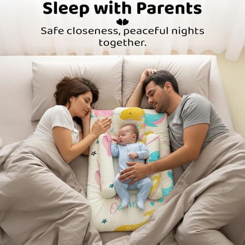 Image of StarAndDaisy Baby Carry Nest Combo Set for 0-12 Months | Baby Lounger, Bedding Nest & Mosquito Net Portable & Foldable Infant Bed Set Soft Mattress with Cushions (Ocean Print)