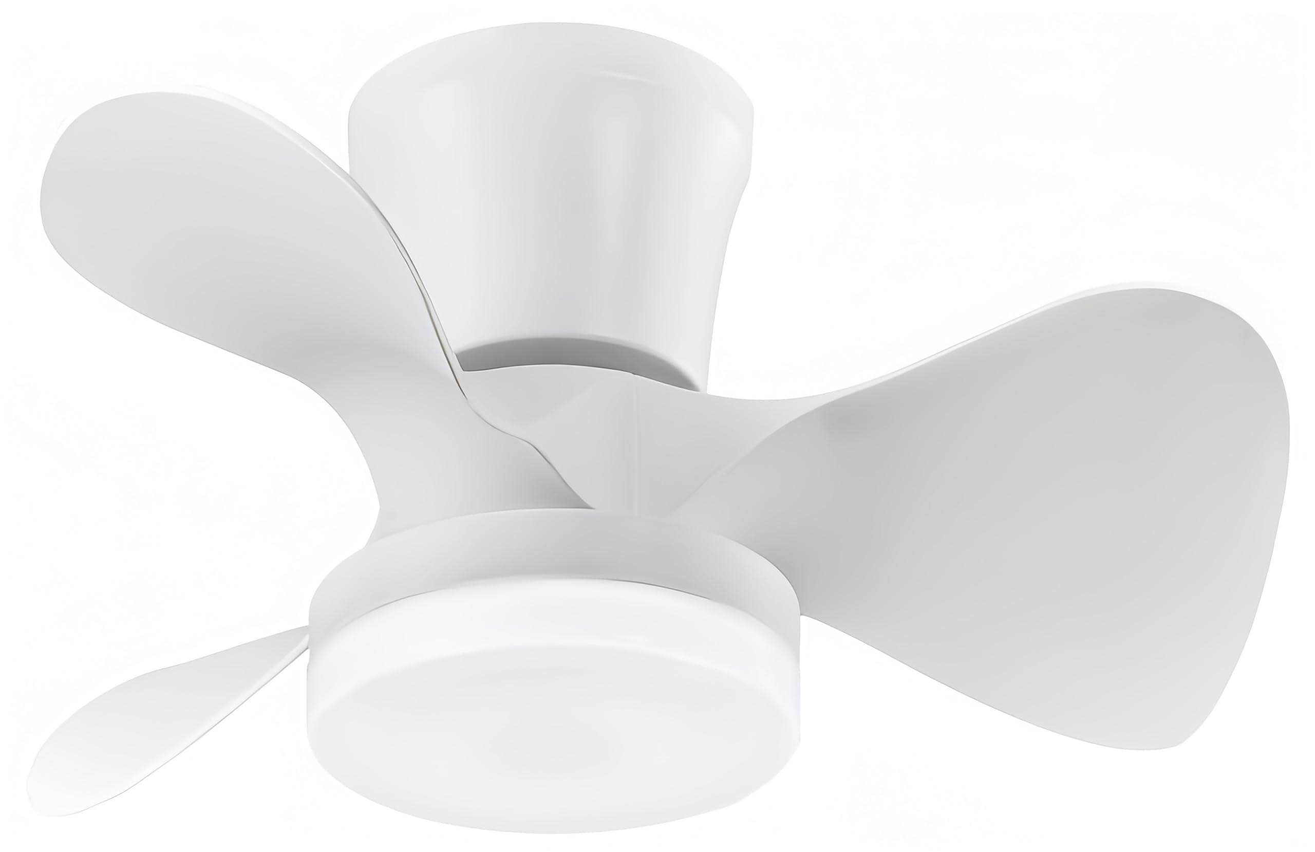LEDUNI Ceiling Fan with LED Light 18W, DC Motor 30W Quiet, Energy Saving and Large Air Volume, Remote Control for Kitchen, Bedroom, Dining Room, Patio Modes (Winter/Summer) (White)