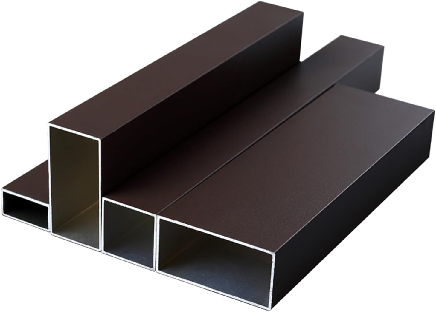 Brown Aluminum Square Tubing 8Pcs 100mm x 100mm x 2650mm Long Wall Thickness 2mm, 8 Pack 4 inch 4" Aluminum Square Tube Coffee Color 4 x 4 x 0.08 x 104.33" inch (Appr)