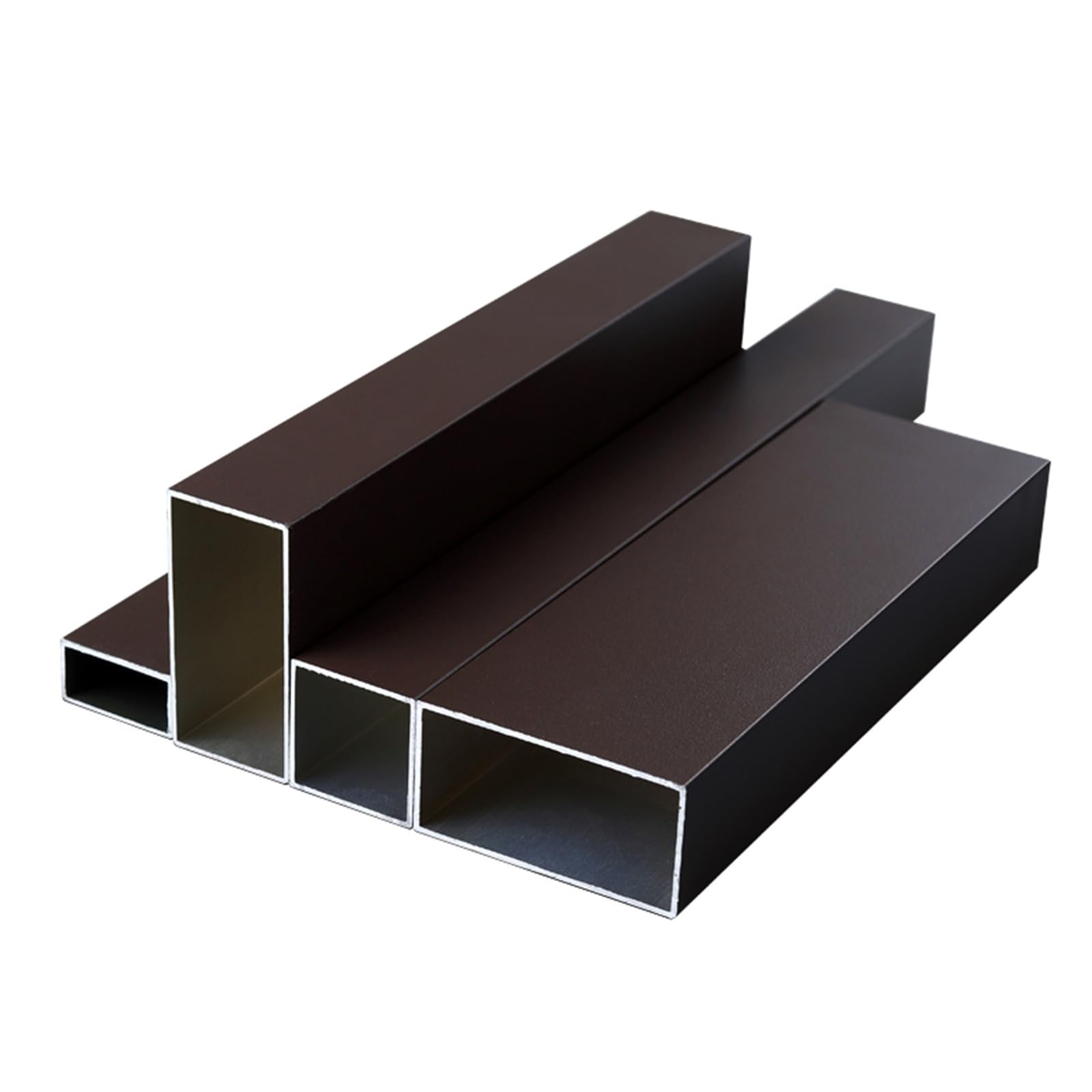 Tubi quadrati in alluminio marrone, 2 pezzi, 25 mm x 25 mm x 300 mm, spessore della parete lunga 1 mm, confezione da 2 tubi quadrati in alluminio da 1" 1" colore marrone 1 x 1 x 0,03 x 11"