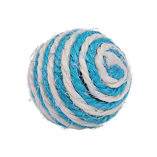 Jethrora Brinquedo para gato bola de sisal 5 cm para arranhar mastigar brinquedo interativo para gat
