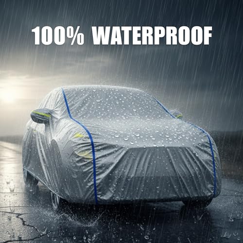 Image of Waterproof Car Cover for Mahindra XEV 9e | All Weather Protection | UV Resistant & Dustproof | Soft Cotton Lining to Prevent Scratches | Triple Stitched with Mirror Pockets & Elastic Hem