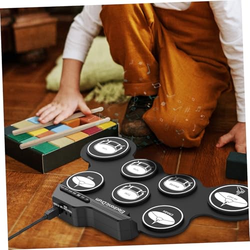 Kit de batterie électronique portable avec pads réalistes et métronome pour débutant - 5