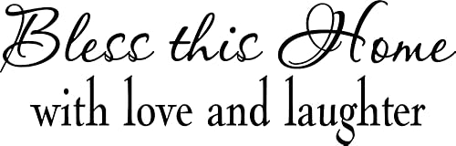 Bless This Home - Vinilo decorativo de pared para decoración de pared bendiga este hogar con amor y risa con citas religiosas decoración de pared de