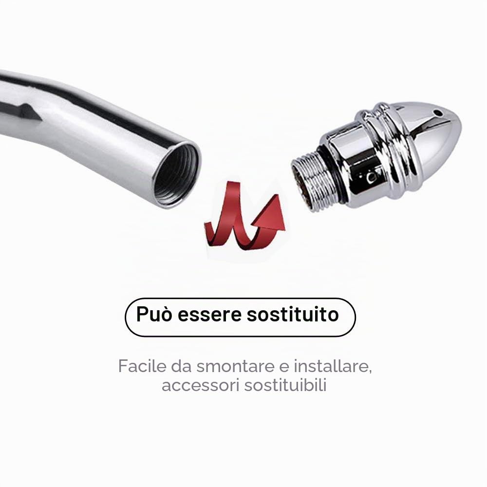 Soffioni alluminio clistere anale per doccia con 3 teste per la pulizia vaginale e anale, Sistema duro colonico?Detergente vaginale per clistere anale in alluminio con testa di doccia