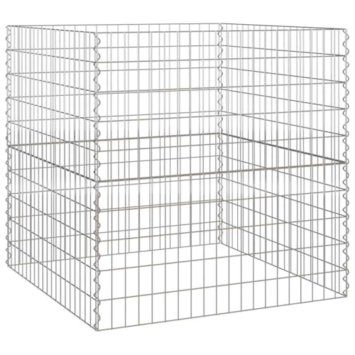 vidaXL Compostatore Quadrato 100 x 100 x 100 cm Ferro, Compostiera Urbana, Contenitore Efficiente, Gestione Rifiuti Giardino, Risparmio Spazio, Aiuto Fertilizzante Organico