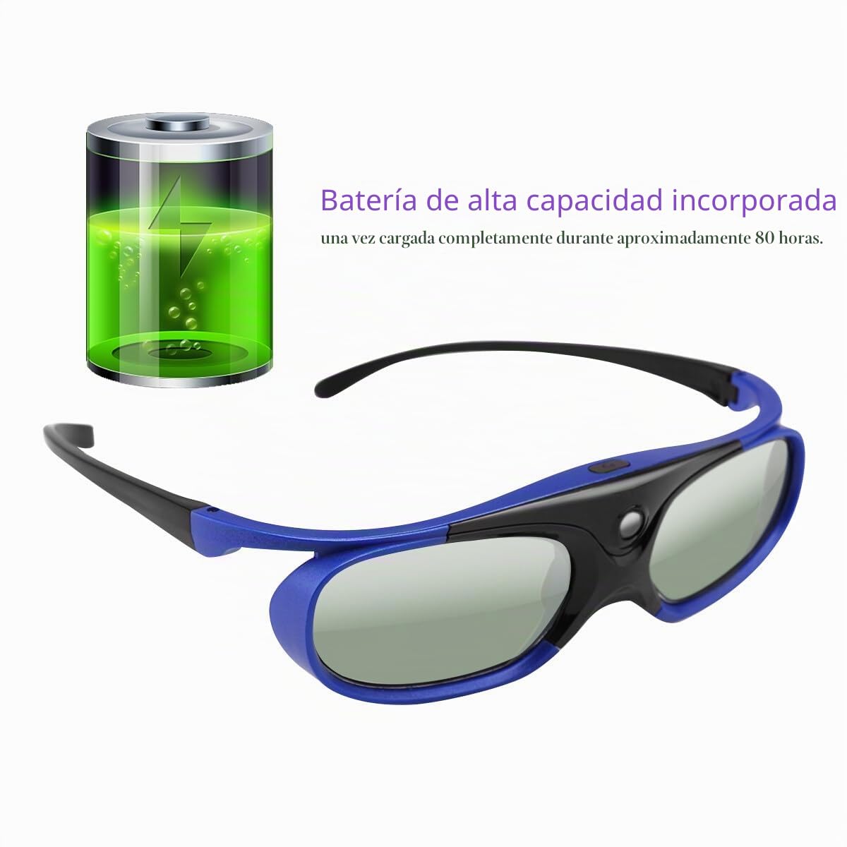 Gafas 3D recargables 3D para todos los proyectores DLP Link 3D compatibles con Acer ViewSonic BenQ Optoma Viewsonic DLP proyector DLP