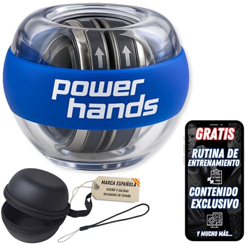 Power Hands Gyro Ball – Giroscopio de Mano para Recuperación, Fortalecimiento y Ejercicios de Muñeca y Antebrazo – Pelota de Rehabilitación y Entrenamiento Deportivo - Hand Grip