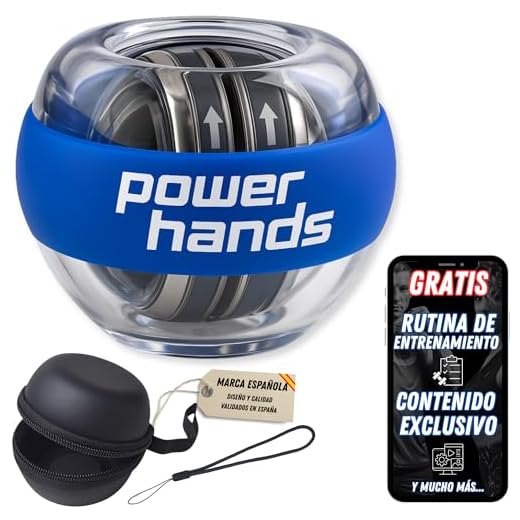 Power Hands Gyro Ball – Giroscopio de Mano para Recuperación, Fortalecimiento y Ejercicios de Muñeca y Antebrazo – Pelota de Rehabilitación y Entrenamiento Deportivo - Hand Grip
