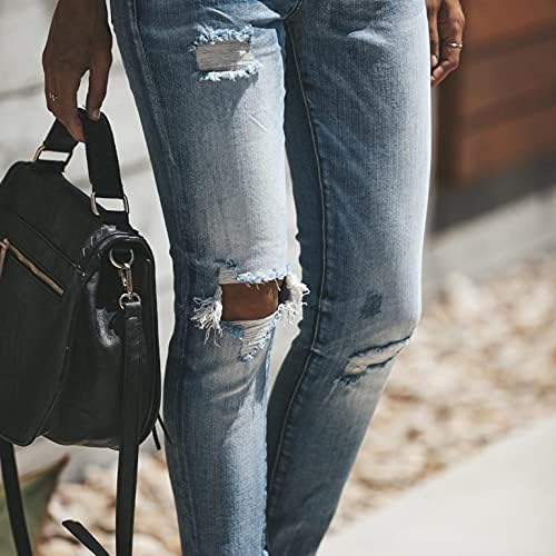 Amazon.com: NREALY Pantalones de mezclilla para mujer, rasgados,  desgastados, con bolsillos : Ropa, Zapatos y Joyería