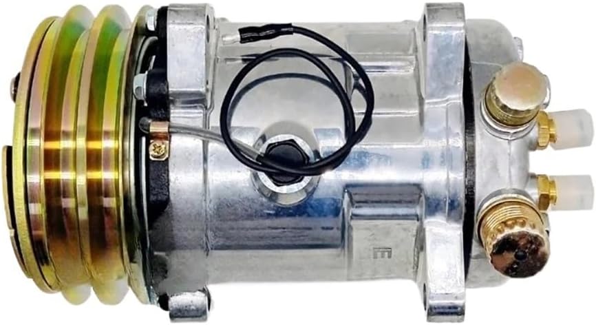 2 Groove AC Compressor SD5H14 12V 24V 132mm Clutch Compatible with Agco, Fendt, Massey, Ferguson, Holland(R12 24V)