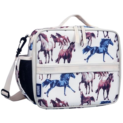 Image of Wildkin Kids ECO rPET Insulated Lunch Box - Keeps Food Hot or Cold, Easy-Clean Lining, Mesh Pockets & BPA-Free - Boys & Girls, Ideal for School, Travel & Daycare - Horse Dreams