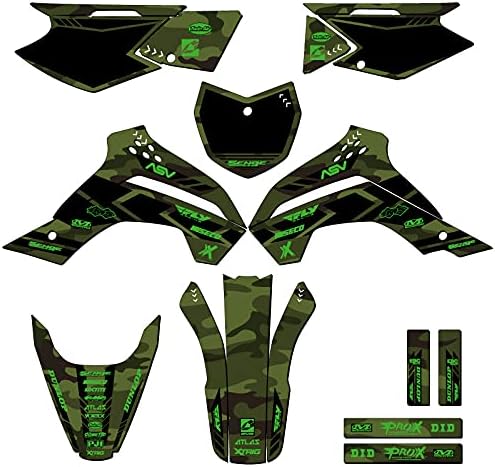 2008-2018 KLX 140 Apache Green Senge Graphics Complete Kit Compatible with Kawasaki