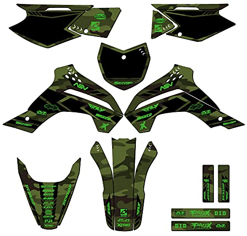 2008-2018 KLX 140, Apache Matte Green (Matte Finish) Complete Complete Senge Graphics kit, Compatible with Kawasaki