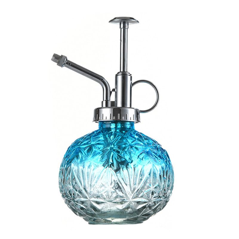 Abaodam Vintage Plant Mister Spray Bottle 6.30In Glass Watering can for Indoor Outdoor Succulent Plants with Embossed Design and Fine Mist Spray for Precise Watering