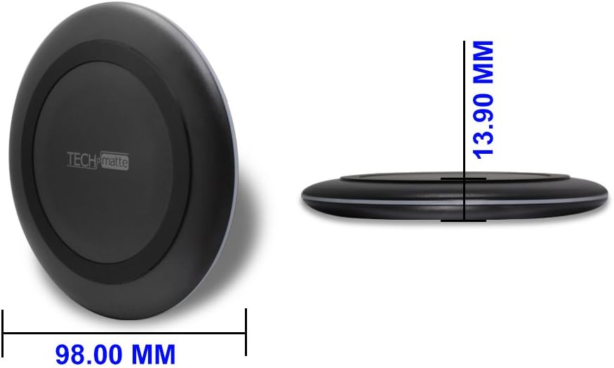 Wireless Charger, TechMatte PowerPod 2 Qi Wireless Charging Pad for Samsung Galaxy S7, S7 Edge, S6, Galaxy S6 Edge, S6 Edge Plus, Note 5, Nexus 5, Lumia 950 XL (AC Adapter NOT Included)