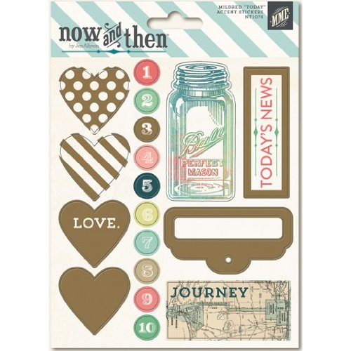 My Minds Eye Now and Then Mildred Decorative Stickers, Today Accents