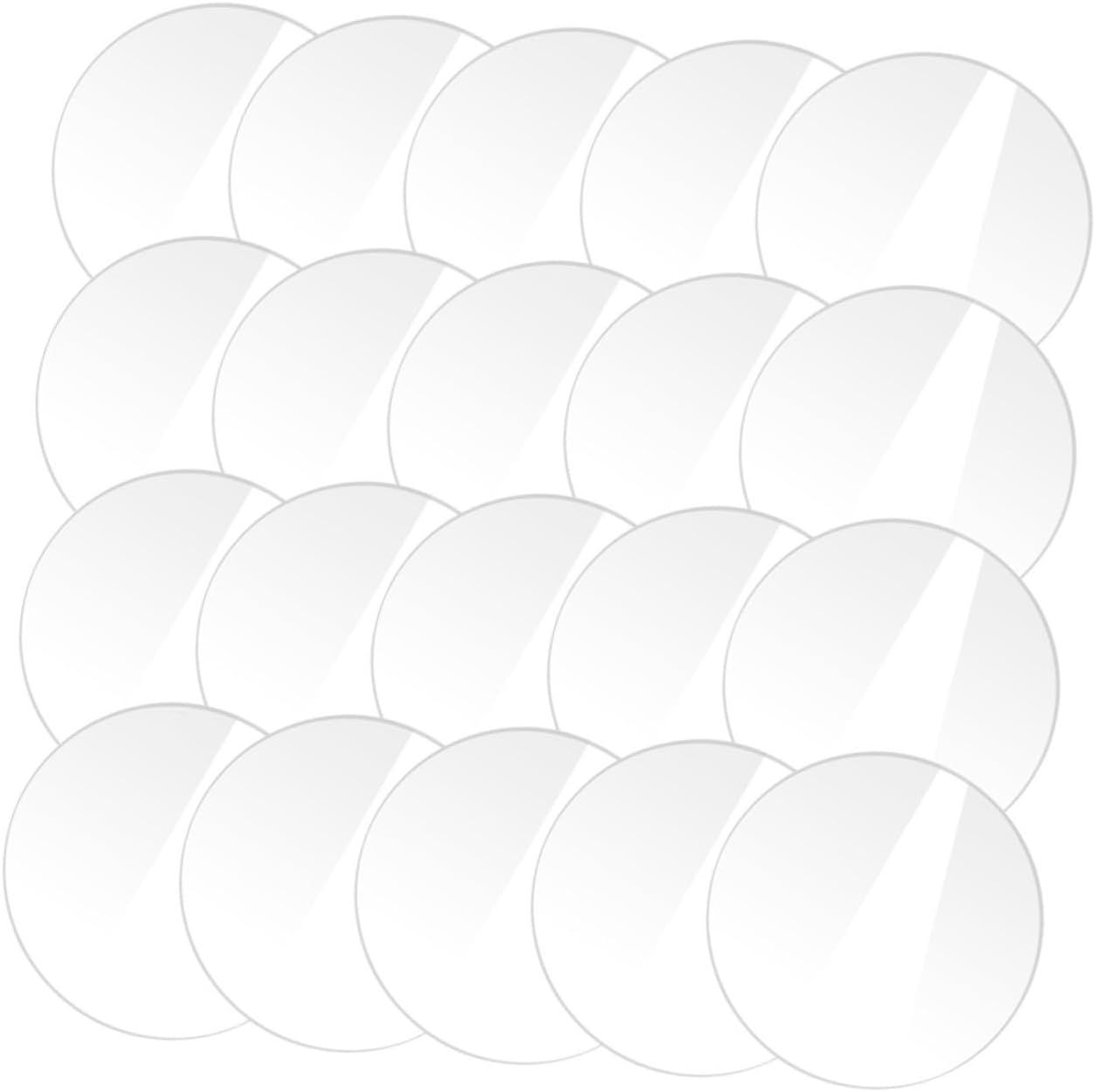 Beatifufu 20pcs Clear Acrylic Discs Thick Transparent Round Blanks Smooth Edges for DIY Crafts Birthday Valentine Travel Anniversary Decorations