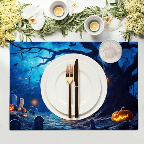 Sets de table forêt nocturne décoration de tables lavables cuisine - 4