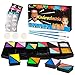 Produktbild Kinderschminke Körperfarben Set, MayBeau Wasserlösliche Schminkfarbe Kinder Schminkset Face Paint Gesichtsfarben 20 Farben Schminkpalette + 2 Glitzer + 50 Schablonen + 3 Pinsel + 3 Schwämme