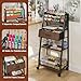 Homsorout 3 Tier Rolling Cart - Metal Utility Cart with Storage Drawer and Wheels, Versatile Art & Craft Organizer for Home, Office, or Studio - Ideal for Storing Brushes, Paints, and Supplies