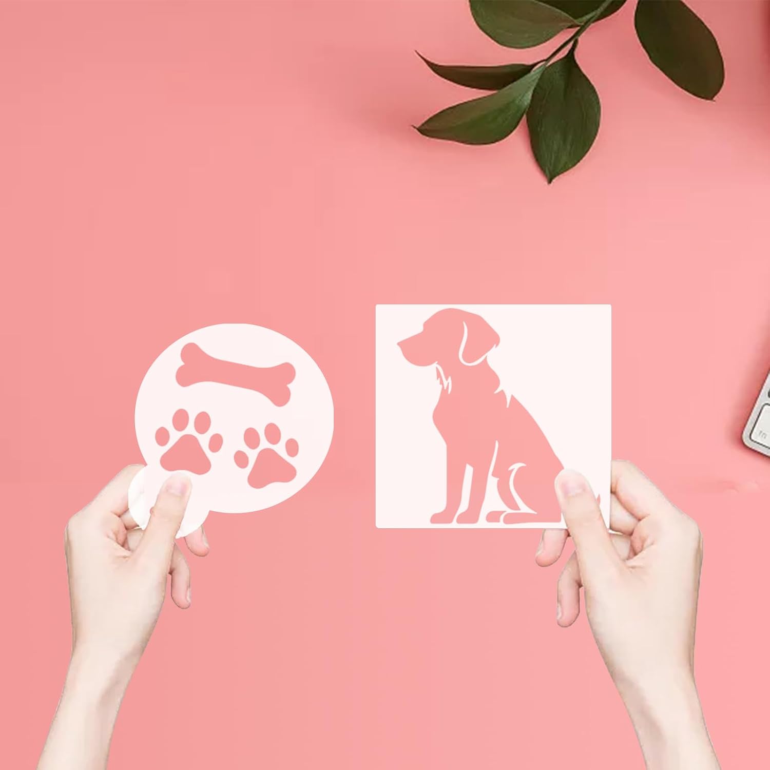 Dog Cookie Stencils - Assorted Sizes Paw & Bone Shapes for Royal Icing & Sugar Cookies - 16 Pcs, 6x6' & 4.4'