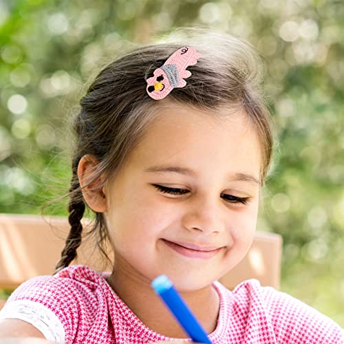 Girls Hair Pins | Cute Baby Animal Character Hair Clips 5Pc Set | Bunny, Chick, Piglet, Penguin, Lion Cub | Pretty Homemade Wool Woven Hair Pins | Baby Girls, Infants, Toddlers, Kids, Children, Teens | Hyjotem Brand #TOP6